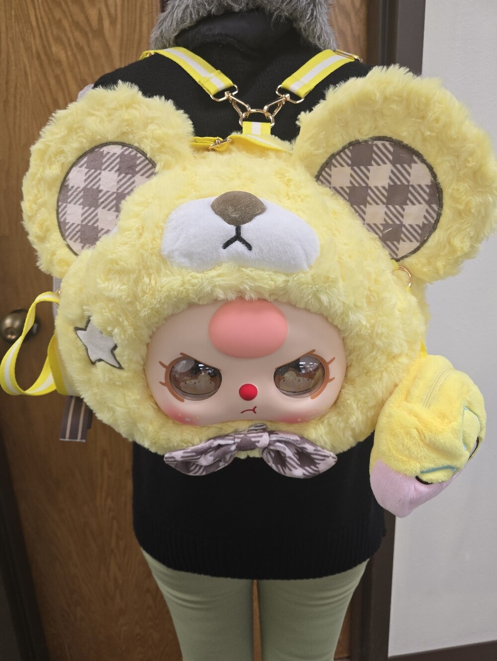 Baby Three Plush Yellow Bear Doll Donut 400% Backpack